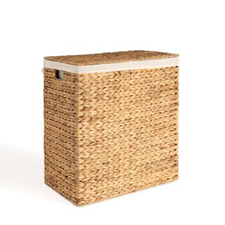 LA REDOUTE INTERIEURS LOMOPI DOUBLE-COMPARTMENT LAUNDRY BASKET. RRP - £95: LOCATION - C6