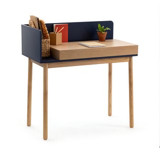 LA REDOUTE INTERIEURS GRAPHY 1-DRAWER OAK VENEER DESK. RRP - £245: LOCATION - C6