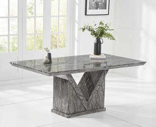 MARETTO/MOCHA/MINSK 180CM GREY DINING TABLE - RRP £1049: LOCATION - D2 (KERBSIDE PALLET DELIVERY)