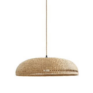 LA REDOUTE INTERIEURS JUTLO WOVEN GRASS 60CM DIAMETER CEILING LIGHT SHADE. RRP - £115: LOCATION - C6