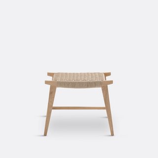 LA REDOUTE INTERIEURS KIOTO OAK AND WOVEN BRAIDED STOOL. RRP - £135: LOCATION - C6