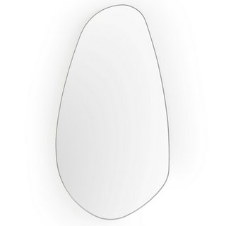 AM.PM LIDO ORGANICALLY SHAPED SATIN NICKEL MIRROR. RRP - £375: LOCATION - C6