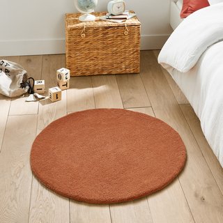 LA REDOUTE INTERIEURS RENZO SMALL ROUND TUFTED 100% COTTON RUG. SIZE: DIAMETER 70CM. RRP - £45: LOCATION - C6