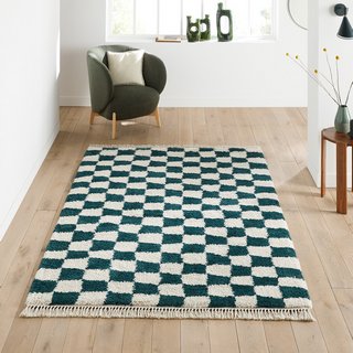 LA REDOUTE INTERIEURS DANITO CHECKERBOARD RUG. SIZE: 120X170CM. RRP - £140: LOCATION - C6