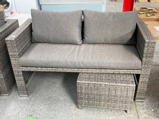 JOHN LEWIS & PARTNERS ALORA 2 SEATER RATTAN GARDEN SOFA WITH FOOTSTOOL: LOCATION - B6