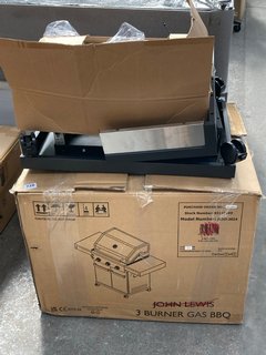 JOHN LEWIS & PARTNERS 3 BURNER GAS BBQ RRP - £300: LOCATION - B6