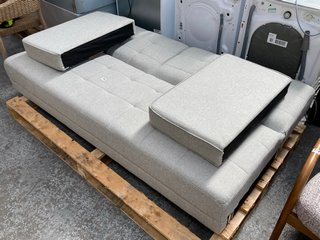 JOHN LEWIS & PARTNERS 3 SEATER CLIC CLAC SOFA BED IN LIGHT GREY FABRIC: LOCATION - B6