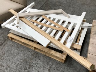 JOHN LEWIS & PARTNERS 120CM BED FRAME IN WHITE: LOCATION - B6 (KERBSIDE PALLET DELIVERY)