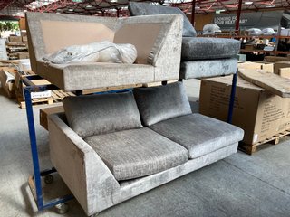 MAJESTIC CORNER SOFA UNIT IN MAJESTIC PLAIN STEEL TO INCLUDE MAJESTIC ARMLESS SOFA UNIT IN MAJESTIC PLAIN NICKEL: LOCATION - A3