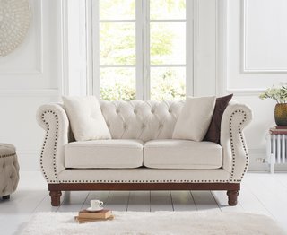 HARROW/ETON IVORY LINEN 2 SEATER SOFA - RRP £849: LOCATION - D3