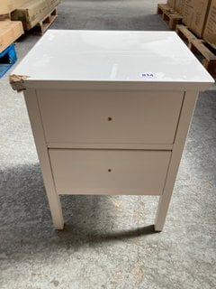 JOHN LEWIS & PARTNERS WILTON 2 DRAWER BEDSIDE TABLE IN WHITE - RRP £109: LOCATION - A6