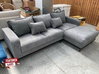 3 SEATER RH CORNER SOFA IN GREY FABRIC: LOCATION - A7