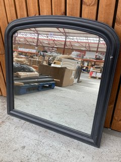 RUSTIC STYLE ARCH OVER MANTLE WALL MIRROR IN CHARCOAL PAINTED FRAME FINISH: LOCATION - A5