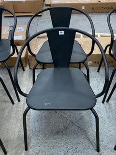 LA REDOUTE SET OF 2 OBLICE METAL GARDEN CHAIRS IN BLACK RRP - £250: LOCATION - B1