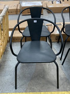 LA REDOUTE SET OF 2 OBLICE METAL GARDEN CHAIRS IN BLACK RRP - £250: LOCATION - B1