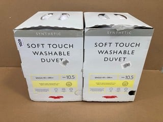 2 X JOHN LEWIS AND PARTNERS SOFT TOUCH WASHABLE SINGLE DUVETS 10.5 TOG: LOCATION - BR2