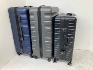 3 X JOHN LEWIS AND PARTNERS HARDCASE SUITCASES: LOCATION - BR2