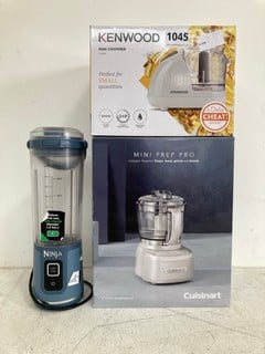 QTY OF ASSORTED KITCHEN ITEMS TO INCLUDE CUISINART MINI PREP BLENDER: LOCATION - BR3