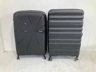 2 X LARGE HARDCASE SUITCASES IN BLACK: LOCATION - BR6