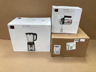 3 X JOHN LEWIS AND PARTNERS KITCHEN APPLIANCES TO INCLUDE TABLE BLENDER WITH 1.75L GLASS BLENDING JUG: LOCATION - BR6