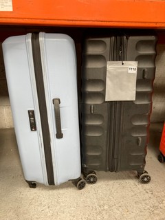 2 X HARDCASE SUITCASES TO INCLUDE ANTLER XL SUITCASE IN BLACK AND AMERICAN TOURISTER LARGE SUITCASE IN SKY BLUE: LOCATION - BR7