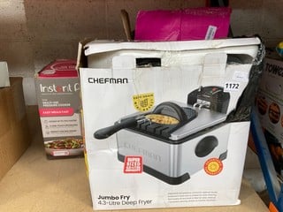 QTY OF ASSORTED KITCHEN APPLIANCES TO INCLUDE CHEF MAN JUMBO 4.3 LITRE DEEP FRYER: LOCATION - BR11