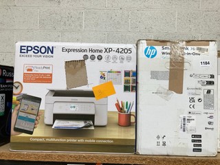 2 X PRINTERS TO INCLUDE EPSON XP 4205 COLOUR PRINTER AND HP SMART INK WIRELESS 7605: LOCATION - BR12