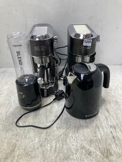 QTY OF ASSORTED KITCHEN APPLIANCES TO INCLUDE DELONGHI COFFEE MACHINE IN BLACK: LOCATION - BR13