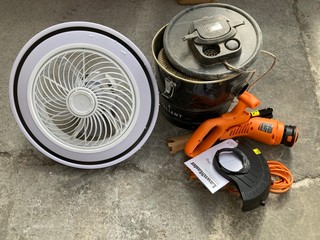 2 X ELECTRONIC ITEMS TO INCLUDE LAWNMASTER 350W GRASS TRIMMER GT2551X AND WHITE DESKTOP FAN HEAD: LOCATION - BR15