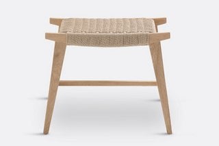 LA REDOUTE INTERIEURS KIOTO OAK AND WOVEN BRAIDED STOOL. RRP - £135: LOCATION - BR1