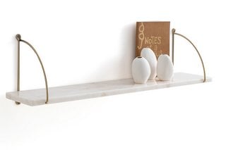 LA REDOUTE INTERIEURS FITIA 80CM MARBLE & BRASS WALL SHELF. RRP - £130: LOCATION - BR1