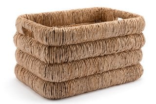 AM.PM MARILO RECTANGULAR WOVEN BANANA BARK BASKET. RRP - £95: LOCATION - BR2