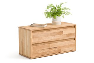 LA REDOUTE INTERIEURS EDGAR SOLID OAK 2-DRAWER STORAGE UNIT. RRP - £185: LOCATION - BR2