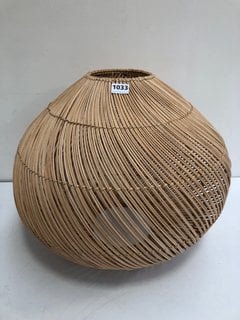 LA REDOUTE INTERIEURS DANIKA 55CM DIAMETER RATTAN CEILING LIGHT. RRP - £125: LOCATION - BR2