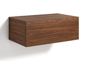 AM.PM VESPER SOLID WALNUT BEDSIDE DRAWER SHELF. RRP - £255: LOCATION - BR3