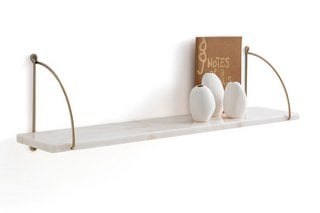 LA REDOUTE INTERIEURS FITIA 80CM MARBLE & BRASS WALL SHELF. RRP - £130: LOCATION - BR3