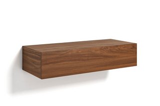 AM.PM VESPER SOLID WALNUT BEDSIDE DRAWER SHELF. RRP - £299: LOCATION - BR3