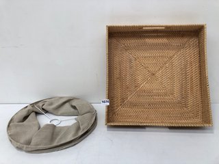 QTY OF ASSORTED LA REDOUTE ITEMS TO INCLUDE RABIA RATTAN TRAY IN NATURAL: LOCATION - BR5