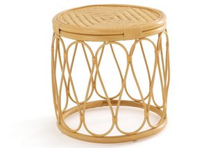 LA REDOUTE INTERIEURS MALU RATTAN BEDSIDE TABLE. RRP - £140: LOCATION - BR6