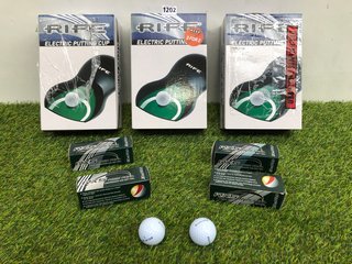 3 X RIFE ELECTRIC PUTTING CUP TO INCLUDE RIFE RX5 GOLF BALLS: LOCATION - CR5