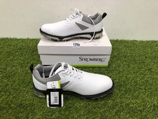 STROMBERG TOUR CLASSIC SPIKED GOLF SHOES IN WHITE SIZE : UK 11: LOCATION - CR7