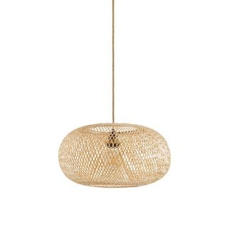 LA REDOUTE INTERIEURS EZIA BAMBOO 45CM DIAMETER CEILING LIGHT SHADE. RRP - £110: LOCATION - C4