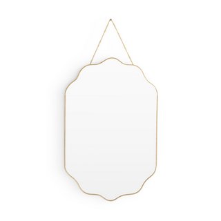 LA REDOUTE INTERIEURS UYOVA 35 X 55CM BRASS MIRROR. RRP - £60: LOCATION - C4