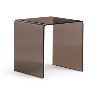 LA REDOUTE INTERIEURS JOAN TEMPERED GLASS BEDSIDE TABLE. RRP - £199: LOCATION - C4