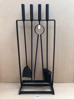 AM.PM EKO METAL FIRE TOOLS & STAND IN BLACK RRP - £145: LOCATION - C4