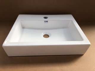 MOB-IN RECTANGULAR COUNTERTOP WASHBASIN IN WHITE CERAMIC: LOCATION - C6