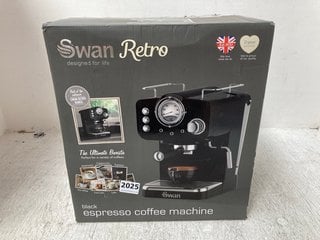 SWAN RETRO ESPRESSO COFFEE MACHINE IN BLACK: LOCATION - BR5