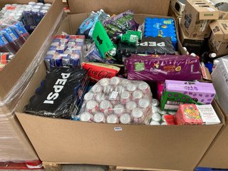 PALLET OF ASSORTED DRINKS TO INCLUDE RUBICON SPARKLING PASSION FRUIT SOFT DRINK ( B.B DATE 04.2025 ): LOCATION - B1 (KERBSIDE PALLET DELIVERY)