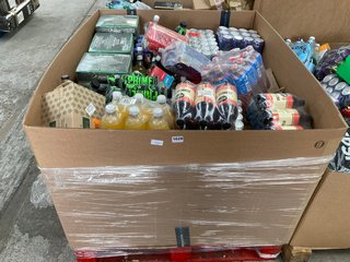 PALLET OF ASSORTED DRINKS TO INCLUDE PRIME GLOWBERRY SOFT DRINK ( B.B DATE 08.2024 ): LOCATION - B1 (KERBSIDE PALLET DELIVERY)