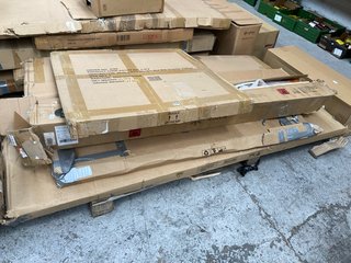 PALLET OF ASSORTED INCOMPLETE FLAT PACK ITEMS TO INCLUDE WHITE & PINE WOODEN BED WITH DRAWER PARTS: LOCATION - B7 (KERBSIDE PALLET DELIVERY)